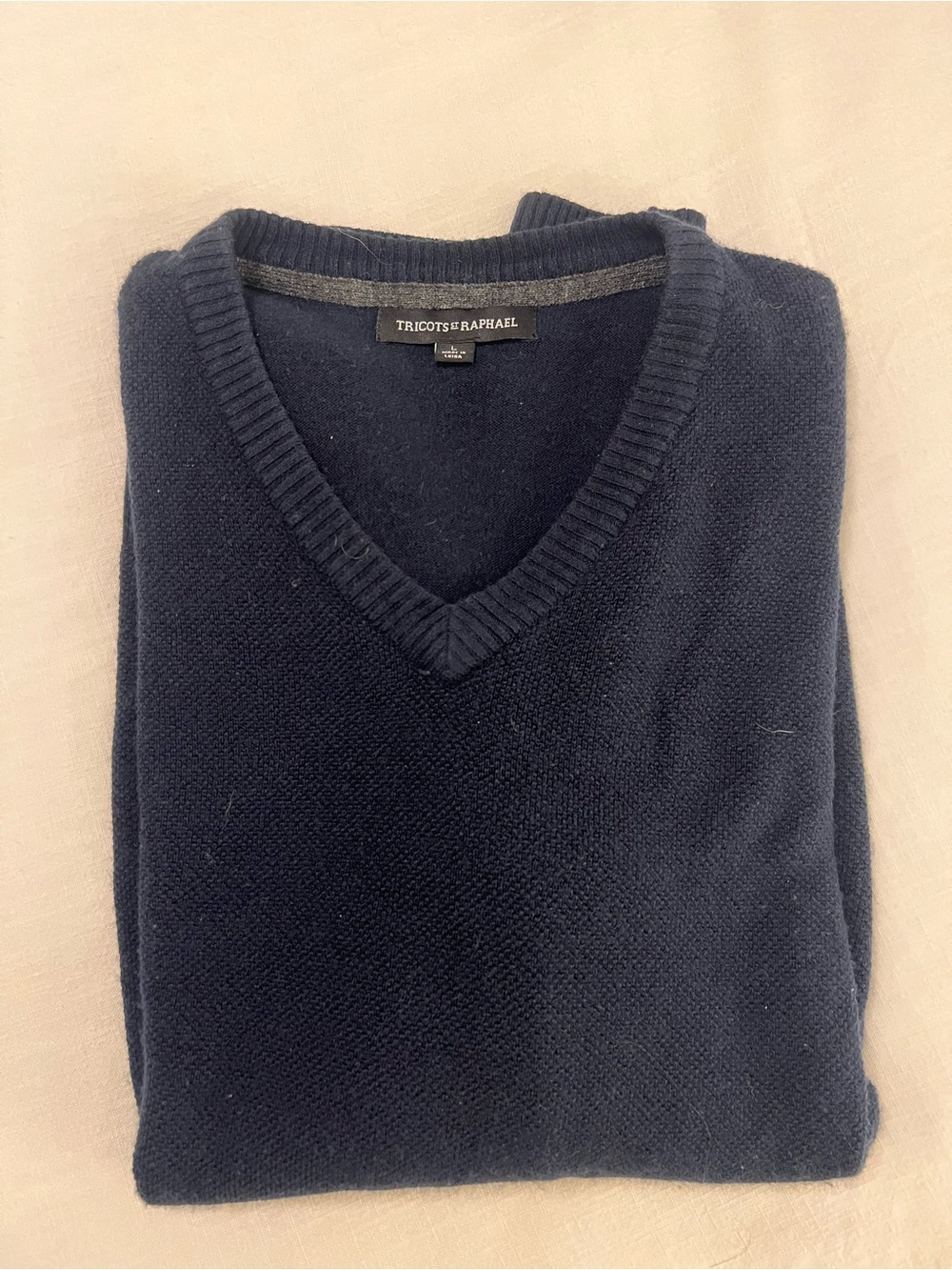 Tricots St Raphael Navy Blue Vneck Sweater